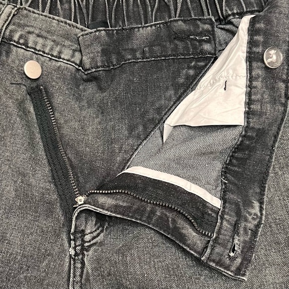 NWOT SXY Plus Women Plain Casual Wide Leg Denim Jeans size 12 (0XL) Color Black - Picture 7 of 8